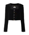 Chloé Cropped Spencer Jacket In Velvet In Black