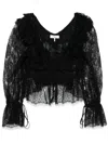 Chloé Cropped-spitzentop Mit V-ausschnitt In Schwarz