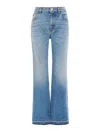 Chloé Flared Denim Trousers Belt Loops In Blue