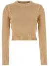 Chloé Beige Cotton And Cashmere Sweater In Brown