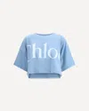 Chloé Oversize Signature Logo Crop Graphic T-shirt