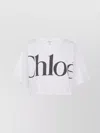 Chloé Logo Print Cropped T-shirt In White