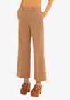 Chloé Cropped Tailored Pants In Brown