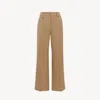 Chloé Wool Grain De Poudre Flare Leg Pants In Brown