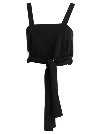 Chloé Cropped Tank Top With Ribbons In Black