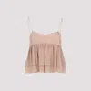 Chloé Sleeveless Silk Georgette Top With Ruffles In Pink