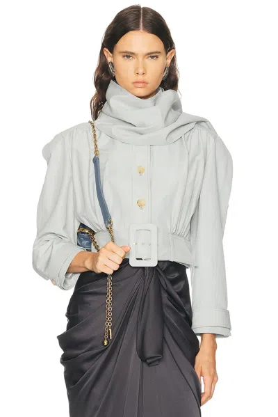 Chloé Cropped Trench Coat In Gray