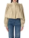Chloé Cropped Beige Cotton Gabardine Jacket