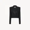 Chloé Veste De Smoking Courte En Gabardine De Laine Femme Noir Taille 38 100% Laine, Horn Bubalus Bubalis, In Black