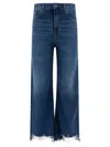 Chloé High Waist Wide-leg Cropped Jeans With Raw Hem