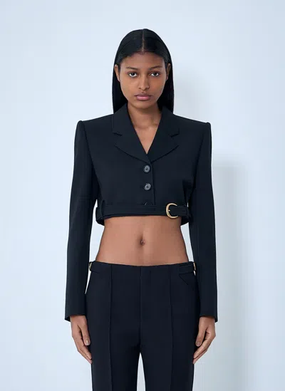 Chloé Cropped Wool Blazer In Black
