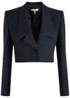 Chloé Tailored Wool Cropped Blazer In Navy