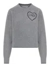 Chloé Chloe Logo Embroidered Wool And Cashmere-blend Jumper In Gray
