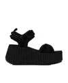 Chloé + Net Sustain Nama Suede And Leather Platform Sandals In Black