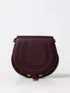 Chloé Marcie Small Crossbody Bag In Grained Calfskin In Violet