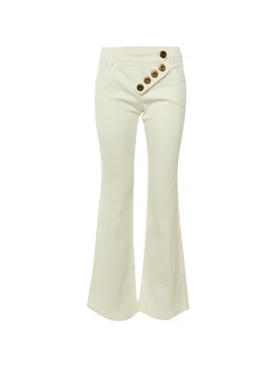 Pre-owned Chloé Crossover Button Jeans In White