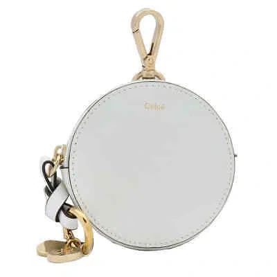 Pre-owned Chloé Chloe Crystal White Alphabet Coin Purse Chc23sp767f57106