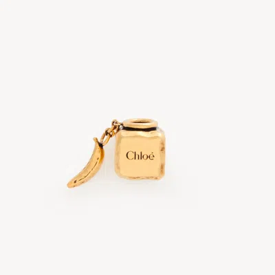 Chloé Cube Banana Dice Bracelet Charm In Brass In Gold