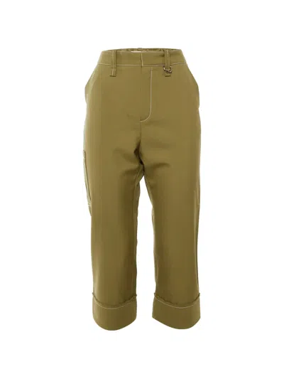 Pre-owned Chloé Cuffed Capri Trousers In Green