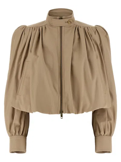 Chloé Curled Boule Jacket Puffer Jackets Beige In Brown