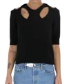Chloé Cutout Cotton And Wool-blend Sweater In Black