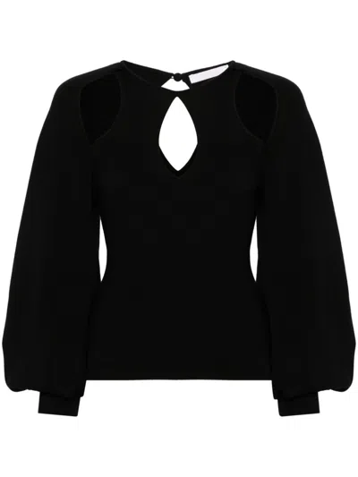 CHLOÉ BLACK CUT-OUT SWEATER