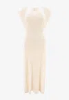 CHLOÉ CUT-OUT WOOL MIDI DRESS