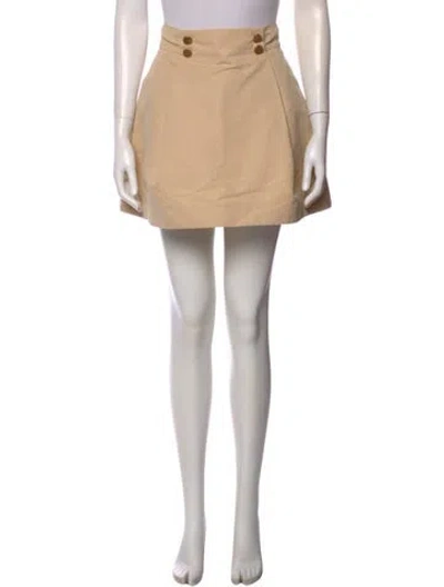 Pre-owned Chloé Cutout Accent Mini Skirt In Neutral
