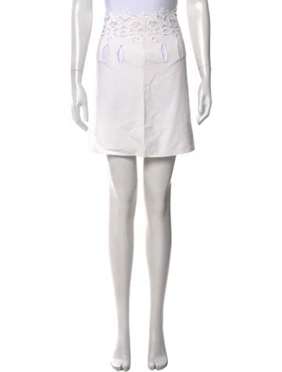 Pre-owned Chloé Cutout Accent Mini Skirt In Neutral