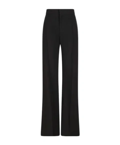 Chloé Women Black Pants With High Waist And Wide Leg In Viscose Blend Stretch Woman