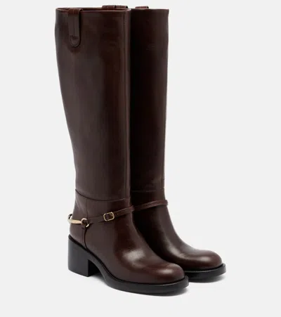 Chloé Womens Chloe Dakota Knee-high Leather Boots In Brown