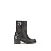 Chloé Dakota Block Heel Buckle Mid-calf Boots In Black