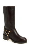 Chloé Chloe Black Leather Dakota Boots In Oak Brown