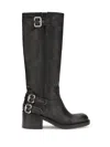 Chloé New Bikers Buckled Textured-leather Boots In Black