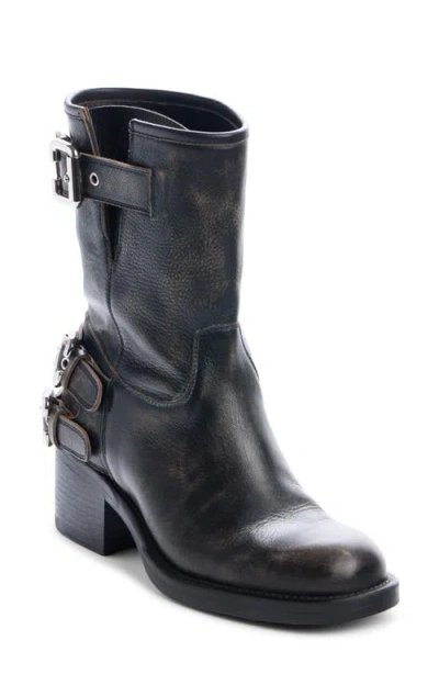 Chloé Dakota Block Heel Biker Boot In Black