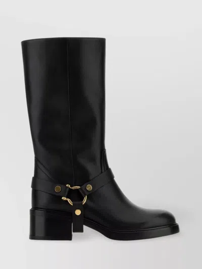 CHLOÉ DAKOTA BLOCK HEEL MID-CALF BOOTS