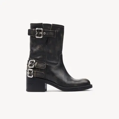 Chloé Dakota Boot Black Size 5 100% Calf-skin Leather