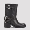 Chloé Dakota Block Heel Buckle Mid-calf Boots In Black