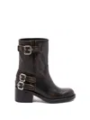 Chloé Dakota Block Heel Buckle Mid-calf Boots In Black