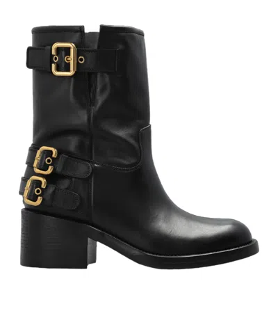 Chloé Dakota Buckled Ankle Boots In Black
