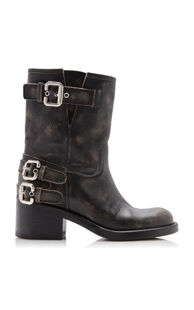 Chloé Dakota Buckle-detailed Leather Boots In Black