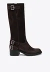 Chloé Brown Dakota Biker Boots Women In Black