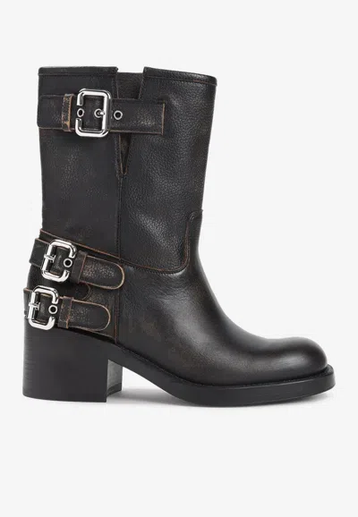 CHLOÉ DAKOTA LEATHER ANKLE BOOTS