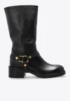 Chloé Black Leather Dakota Boots In Black