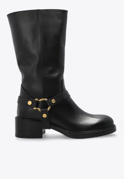 CHLOÉ DAKOTA LEATHER MID-CALF BOOTS