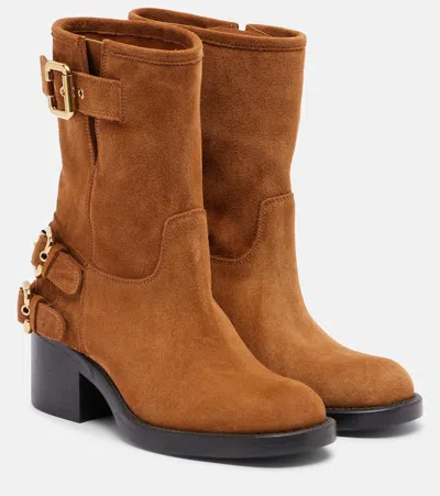 Chloé Dakota Buckle-fastening Ankle Boots In Brown