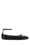 Chloé Leather Ballerina Shoes Featuring Buckle Detail In Black