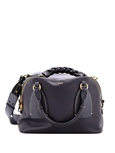 Pre-owned Chloé Daria Bag Leather Medium Shoulder Bag In Black