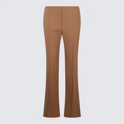 Chloé Dark Beige Wool Pants In Brown