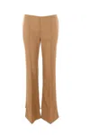 Chloé Broken-heel Low-rise Wool Pants In Coconut Brown